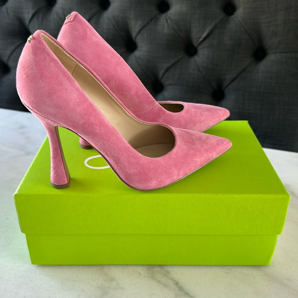Excellent Pair of Pink Suede “Antonia” Heels by Sam Edelman in Size 6 1/2